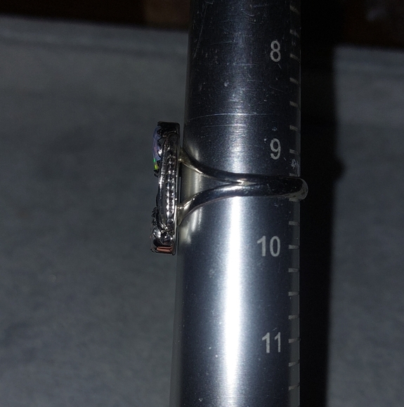 Double Stone Ethiopian Opal Sterling Silver Ring - Picture 6 of 8